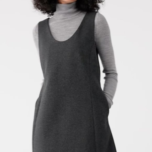 Uniqlo Dresses Uniqlo Dark Green Sleeveless Brushed Jersey U Neck